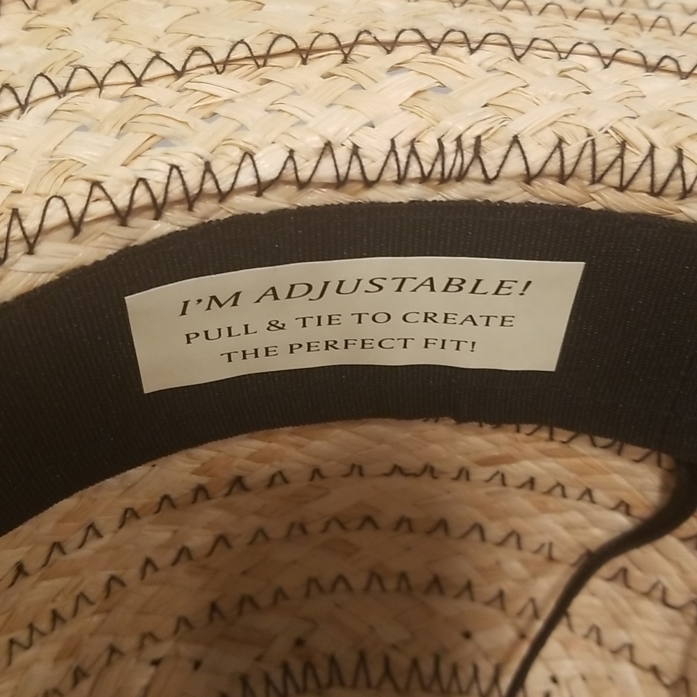 💕MICHAEL STARS💕 Raffia Embroidered A La Playa Straw Floppy Hat NWT - Picture 7 of 11